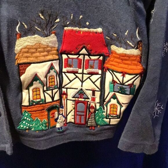 Embroidered Christmas sweater BECHAMEl petites size medium petite - Picture 4 of 6